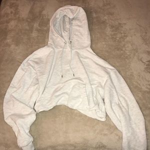 cropped white hoodie